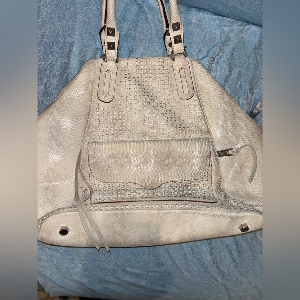 Rebecca Minkoff  Leather Tote with Woven Detailing - Picture 6 of 7